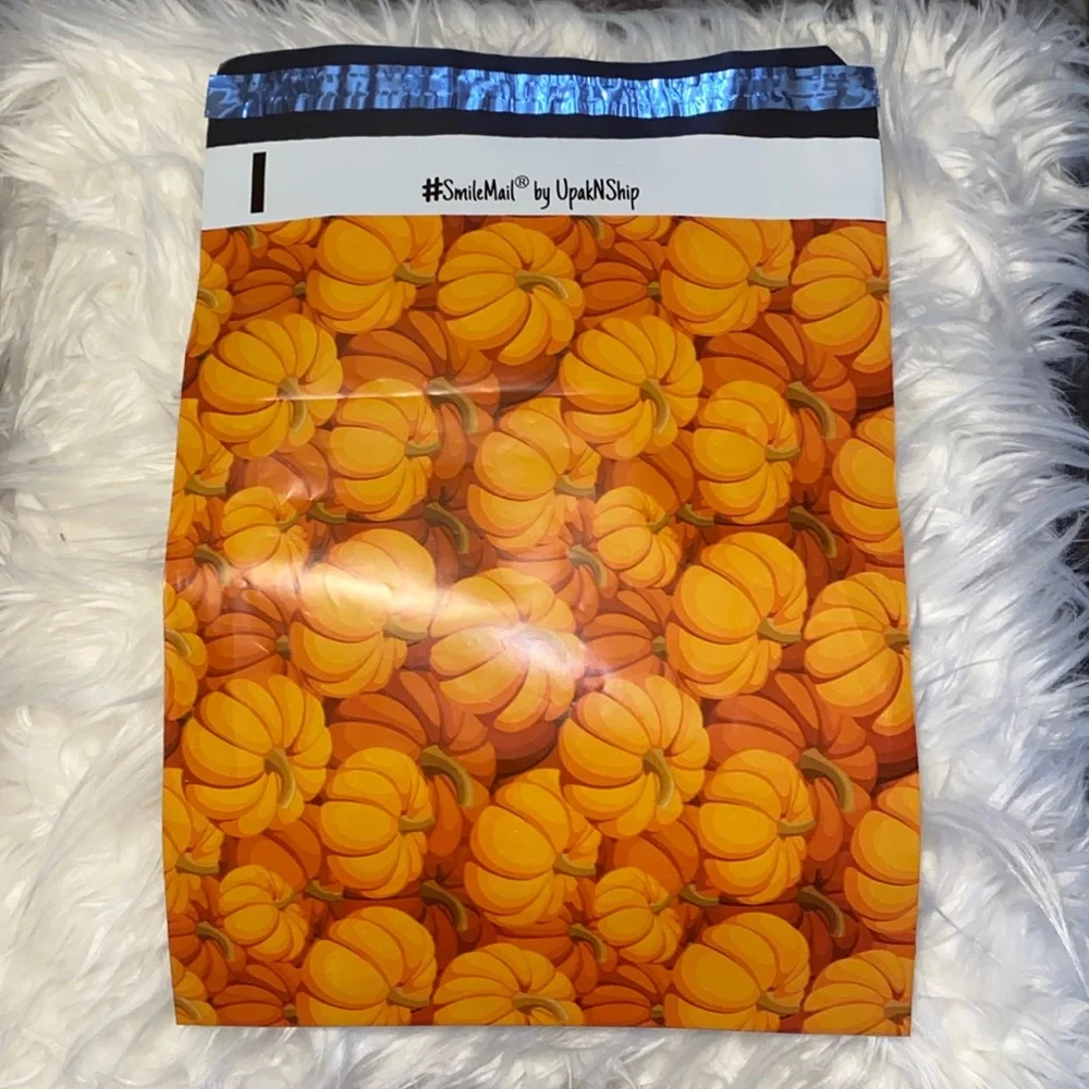 Pumpkin Designer Printed Poly Mailers Shipping Envelopes Bags 10x13 (25 Pack)